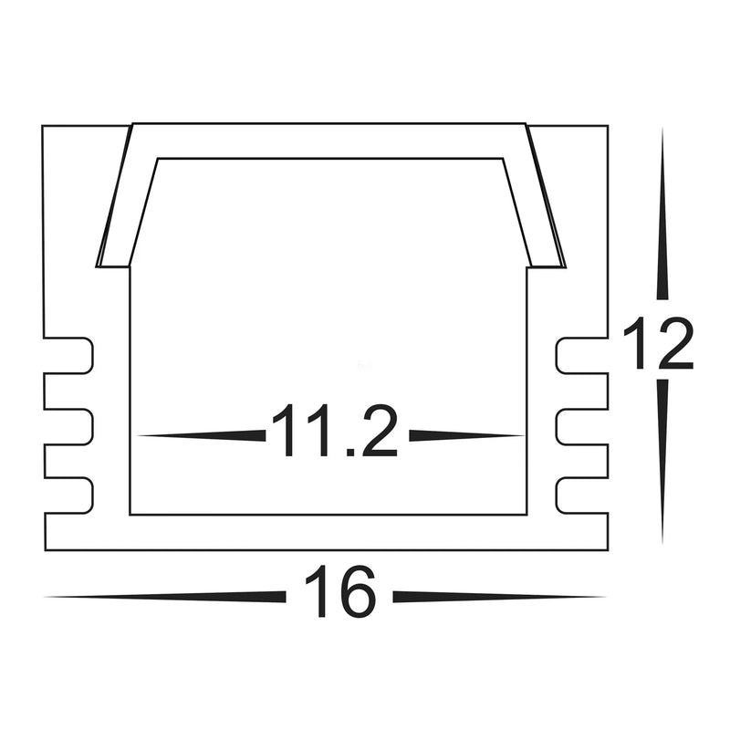 Havit Black Shallow Square Aluminium Profile End Caps - HV9693-1612-BLK-EC - Havit Lighting