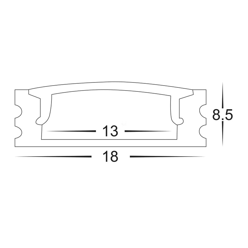 Havit Shallow Square Aluminium Profile End Caps - HV9693-1707-EC - Havit Lighting