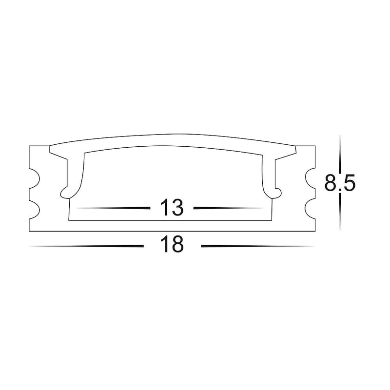 Havit White Shallow Square Aluminium Profile End Caps - HV9693-1707-WHT-EC - Havit Lighting