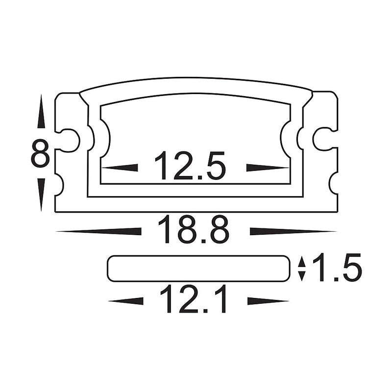 Havit Shallow Square Weatherproof Aluminium Profile Mounting Clips - HV9693-1808-MC - Havit Lighting