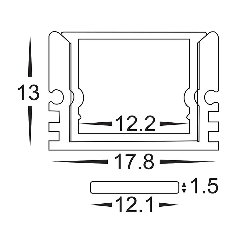 Havit Shallow Square Weatherproof Aluminium Profile Mounting Clips - HV9693-1812-MC - Havit Lighting