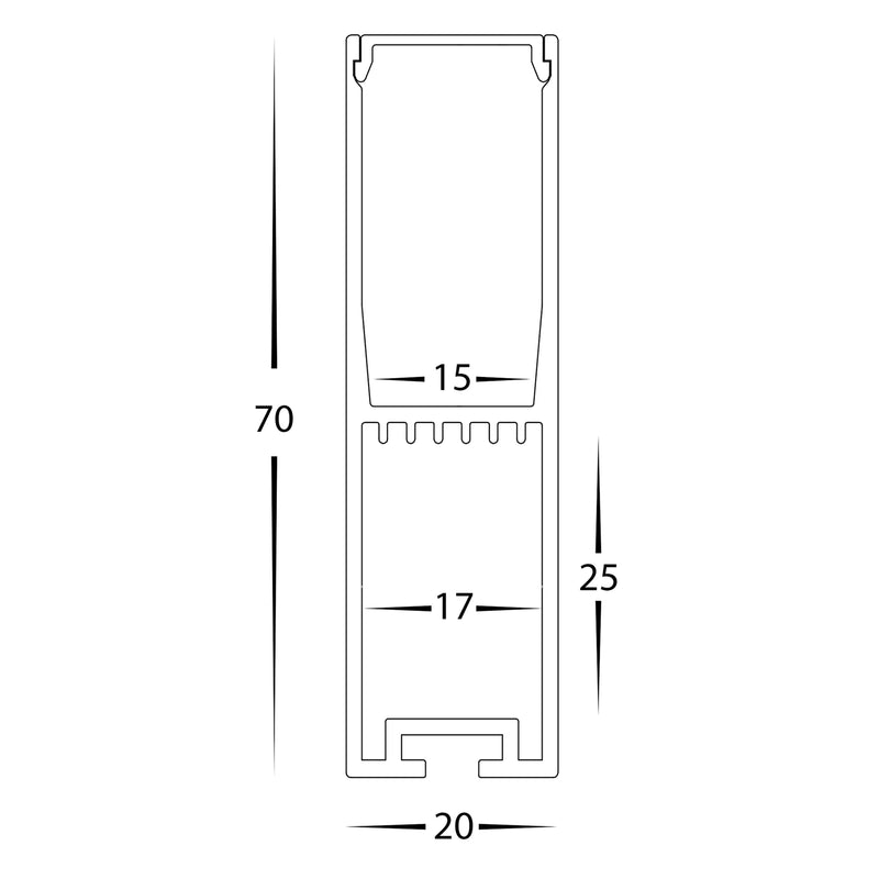 Havit Suspended Aluminium Black Profile End Caps - HV9693-2070-BLK-EC - Havit Lighting