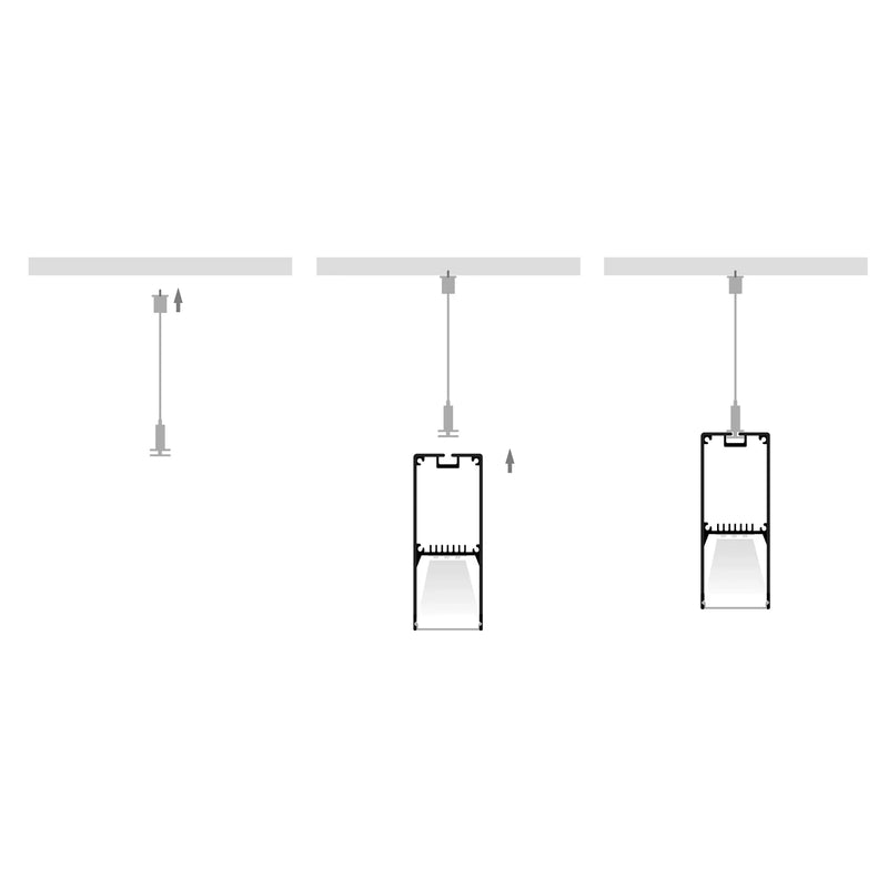 Havit Suspended Aluminium Silver Profile End Caps - HV9693-2070-EC - Havit Lighting