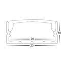 Havit Shallow Square Aluminium Profile Mounting Clips - HV9693-2310-MC - Havit Lighting