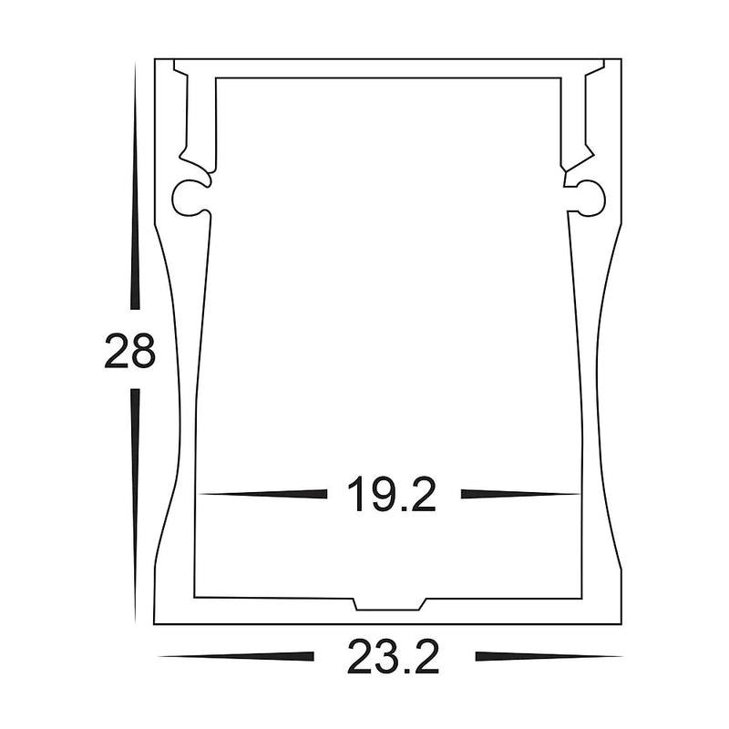 Havit Deep Square Aluminium Profile End Caps - HV9693-2320-EC - Havit Lighting