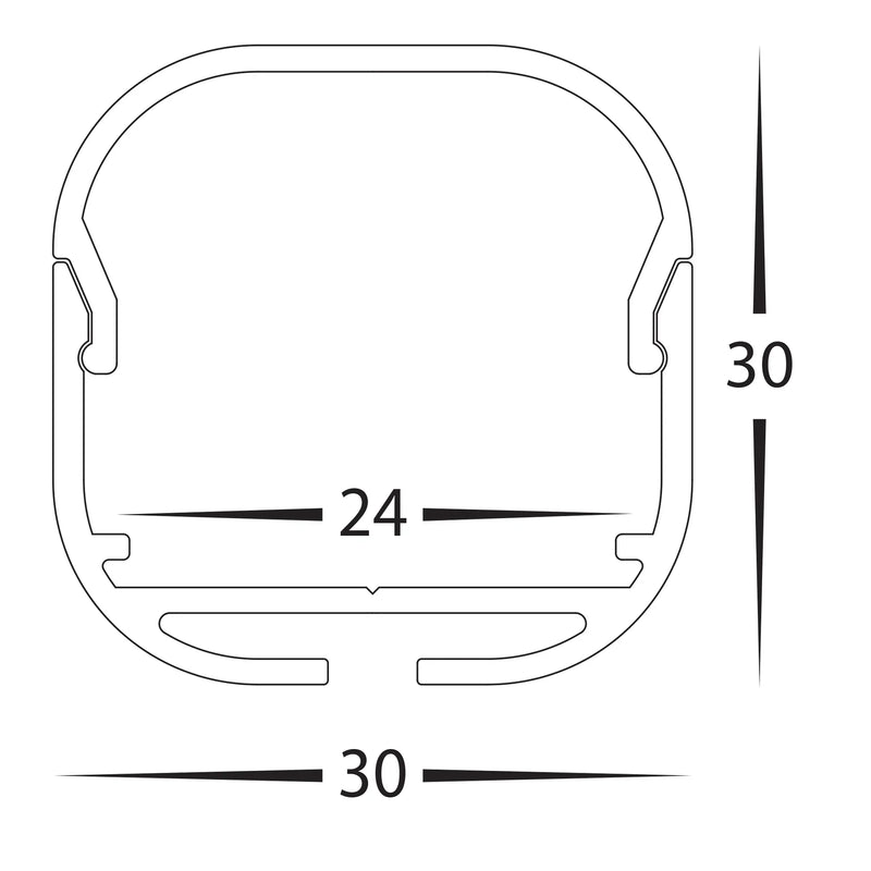 Havit Aluminium Profile with Rounded Diffuser and End Caps - HV9693-3030-EC - Havit Lighting