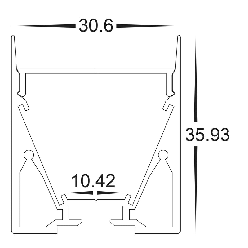 Havit Deep Square Aluminium Profile End Caps - HV9693-3136-WHT-EC - Havit Lighting