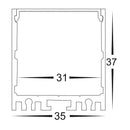 Havit Deep Square Aluminium Profile End Caps - HV9693-3537 - Havit Lighting