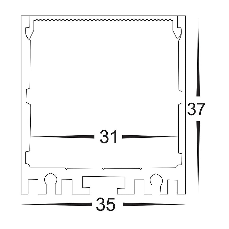 Havit Deep Square Aluminium Profile End Caps - HV9693-3537 - Havit Lighting