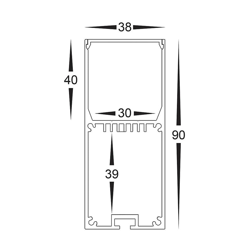 Havit White Deep Square Aluminium Profile End Caps - HV9693-3890-WHT-EC - Havit Lighting