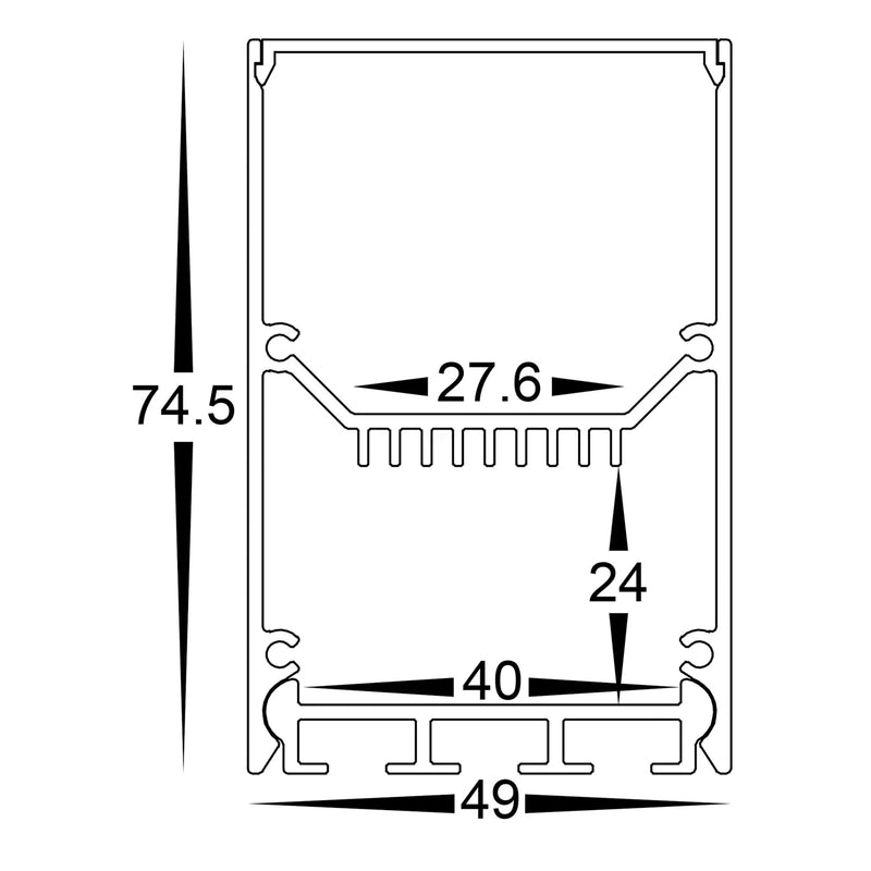 Havit Deep Square Aluminium Profile End Caps - HV9693-4975-EC - Havit Lighting