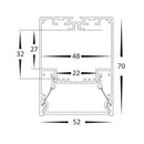 Havit Black Deep Square Profile LED Channel - HV9693-5270-BLK