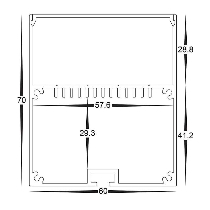 Havit Deep Square Aluminium Profile End Caps - HV9693-6070-EC - Havit Lighting