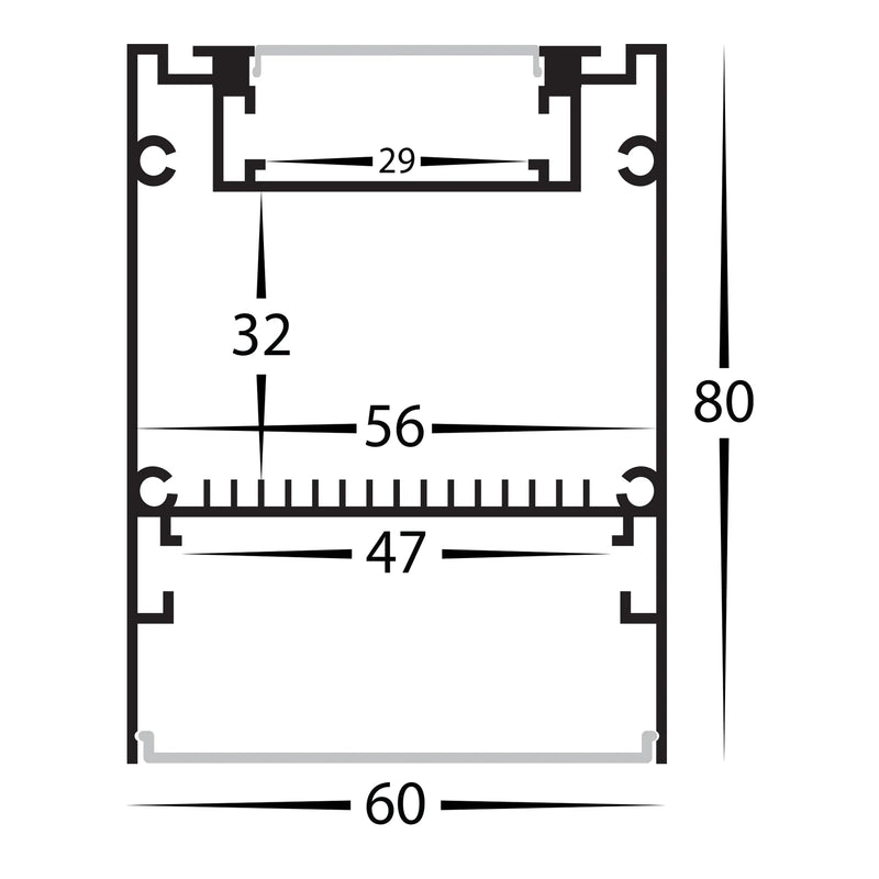 Havit Deep Square Up & Down Aluminium Profile End Caps - HV9693-6080-EC - Havit Lighting