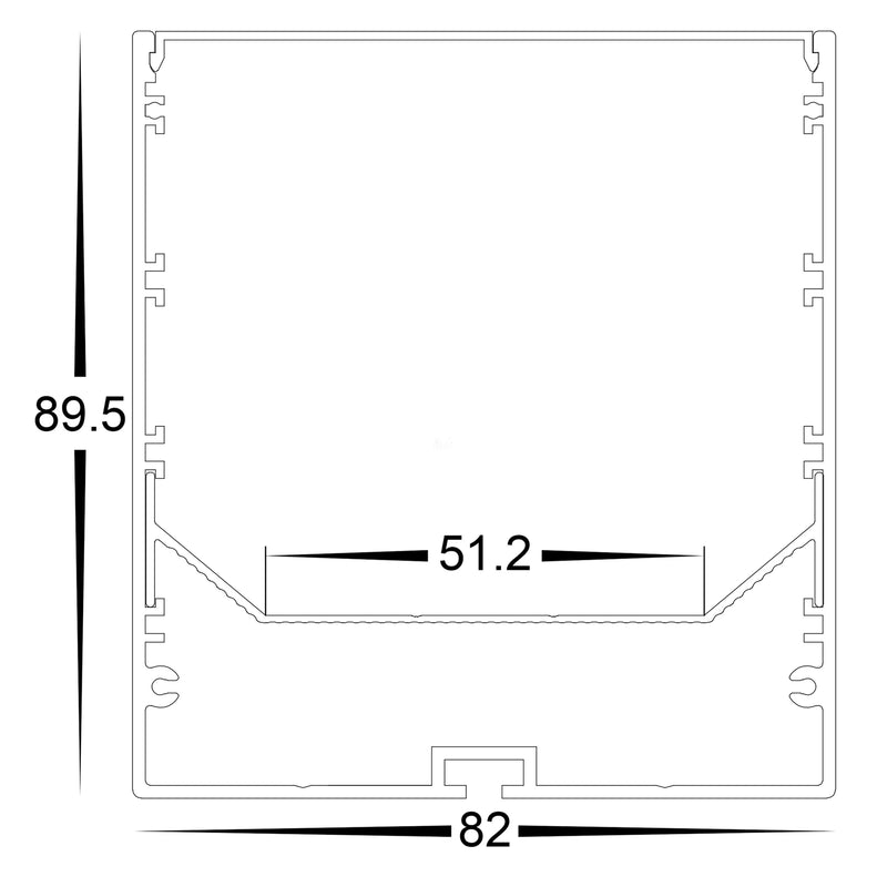 Havit Large Deep Square Black Aluminium Profile End Caps - HV9693-8090-BLK-EC - Havit Lighting