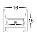 Havit Shallow Square Aluminium Profile End Caps - HV9693-1615-BLK- EC - Havit Lighting