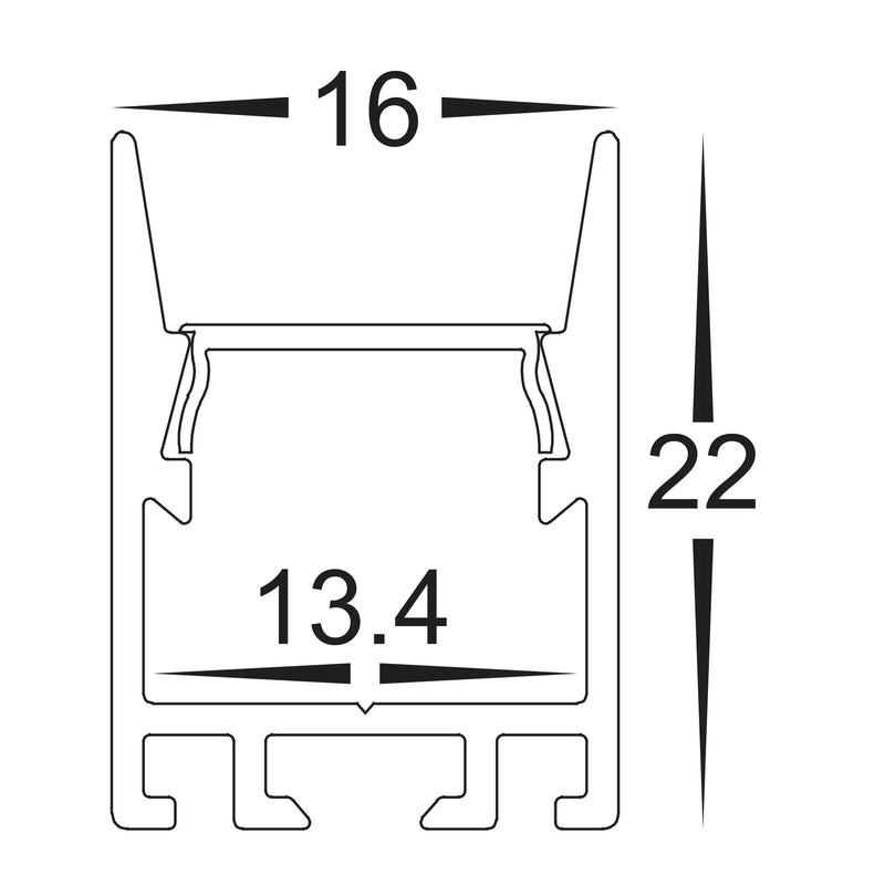 Havit Shallow Square Aluminium Profile End Caps - HV9693-1622-EC - Havit Lighting