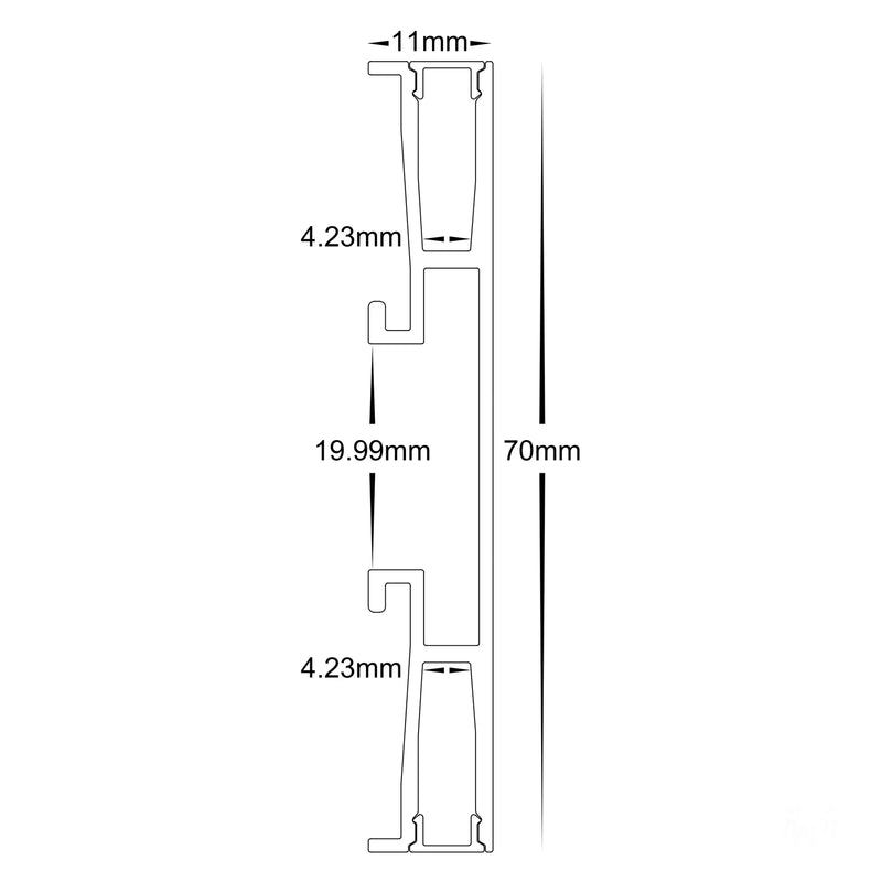 Havit White Side Mounted Up & Down Aluminium Profile End Caps - HV9694-1170-WHT-EC - Havit Lighting