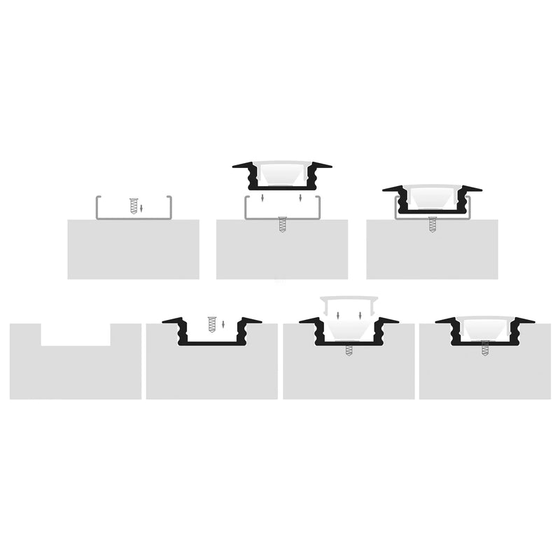 Havit Shallow Square Winged Aluminium Profile Mounting Clips - HV9695-2507-MC - Havit Lighting