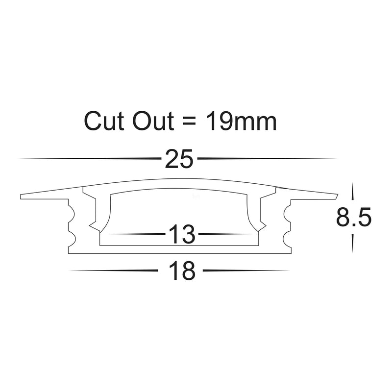 Havit Shallow Square Winged Aluminium Profile End Caps - HV9695-2507-EC - Havit Lighting