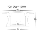 Havit Deep Square Winged Aluminium Profile Mounting Clips - HV9695-2515-MC - Havit Lighting