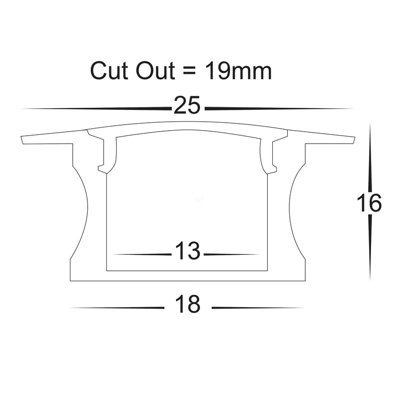 Havit Deep White Square Winged Aluminium Profile End Caps - HV9695-2515-WHT-EC - Havit Lighting