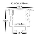 Havit Deep Recessed Square Winged Aluminium Profile End Caps - HV9695-2520-EC - Havit Lighting