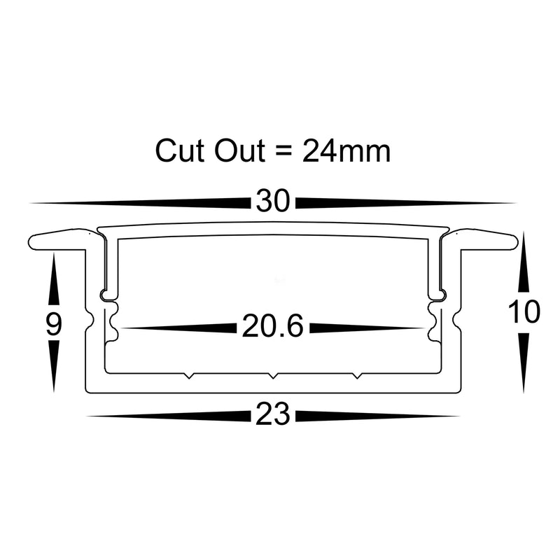 Havit Shallow Square Winged Aluminium Profile End Caps - HV9695-2810-EC