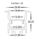 Havit Deep Recessed Anti Glare Winged Aluminium Profile End Caps - HV9695-2926-EC - Havit Lighting