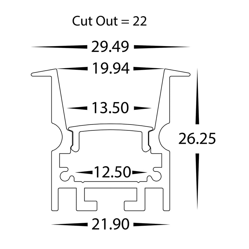 Havit Deep Recessed Anti Glare Winged Aluminium Profile End Caps - HV9695-2926-EC - Havit Lighting