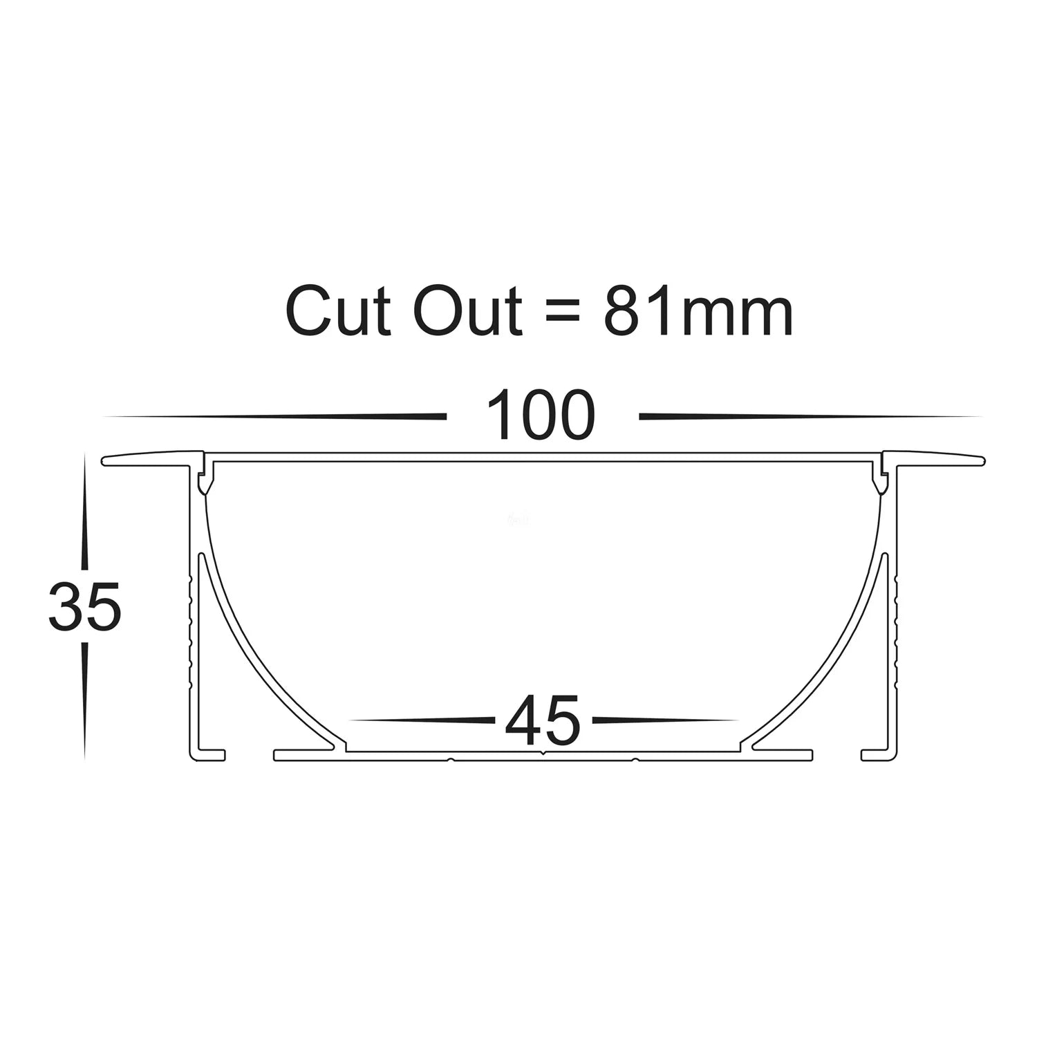 Havit Large Deep Square Winged Aluminium Profile LED Channel - HV9695-9835