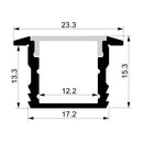 Havit Standard Diffuser to suit – Havit Deep Square Winged Aluminium Profile - 2 Metre - HV9699-2315-SD-2M