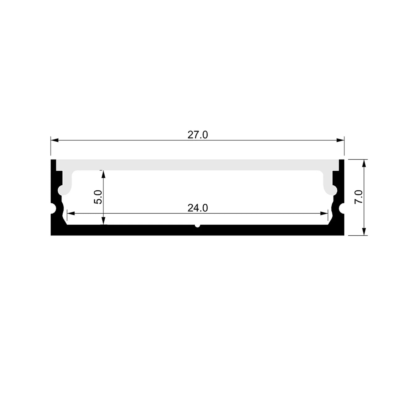 Havit Standard Diffuser to suit – Havit Aluminium Profile - 2 Metre - HV9699-2707-SD-2M