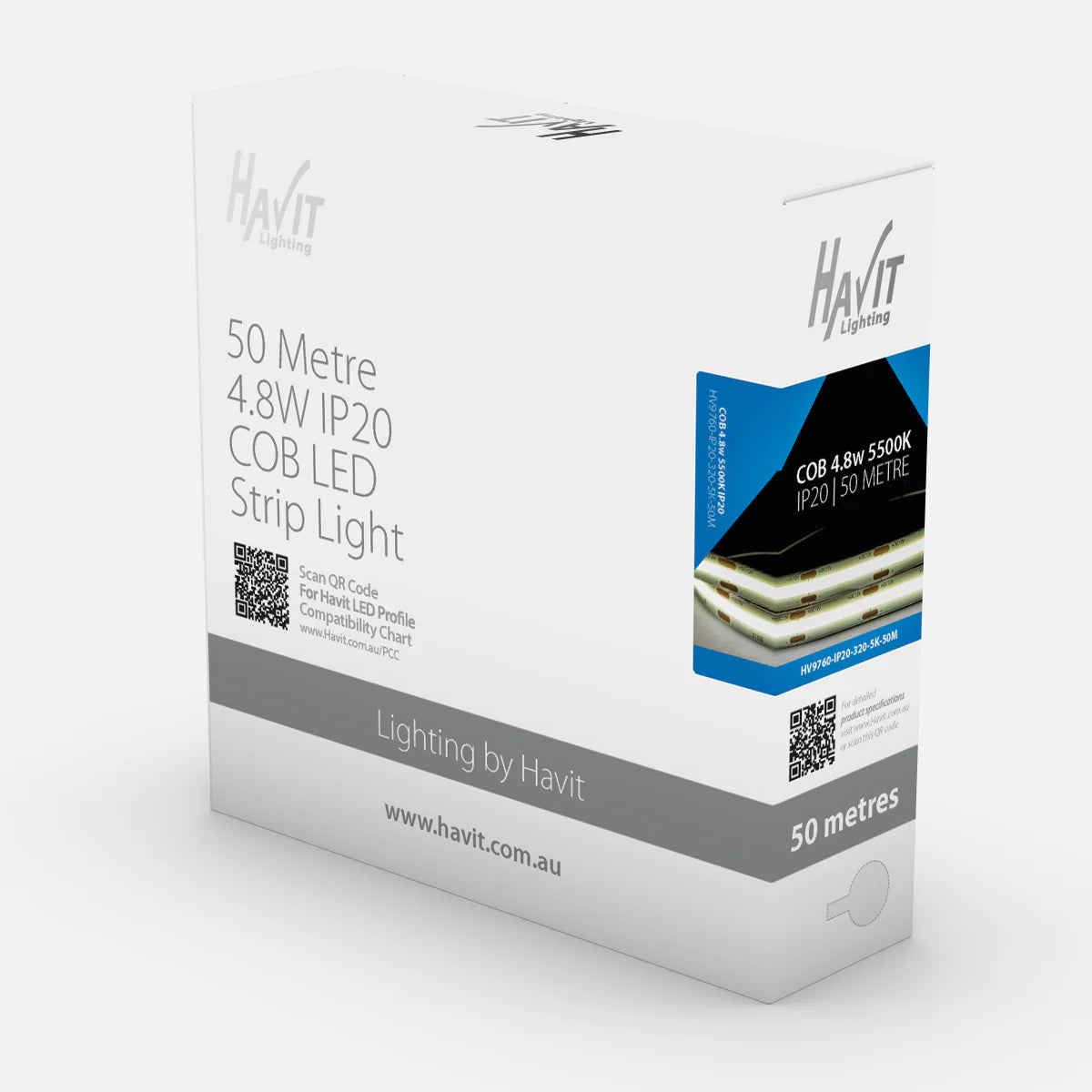 Havit COB 50m Roll LED Strip and Channels 5500K 4.8W 24V IP20 - HV9760-IP20-320-5K-50M - Havit Lighting