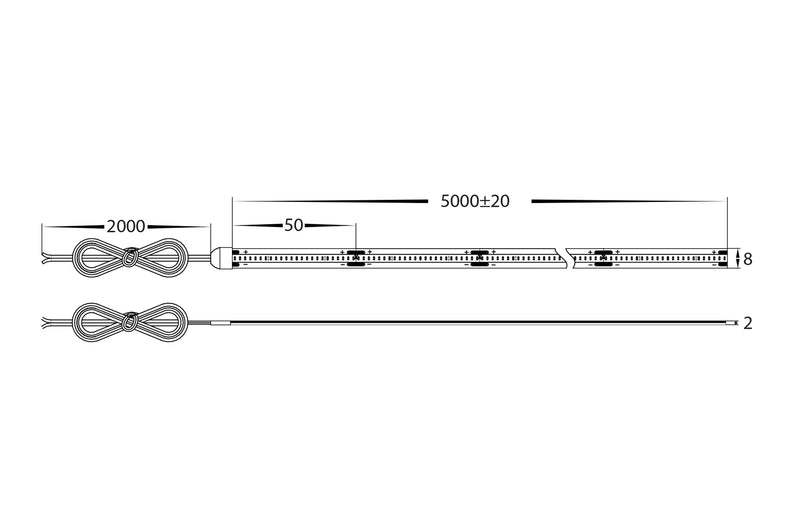 Havit COB Dotless LED Strip 5500K 4.8W 24V IP20 - HV9760-IP20-320-5K, HV9760-IP20-320-5K-30M