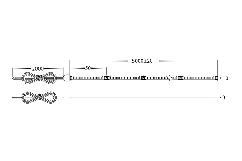 Havit CT COB Dotless LED Strip 3000K-5000K 14.4W 24V IP54 - HV9761-IP54-608-CT, HV9761-IP54-608-CT-10M