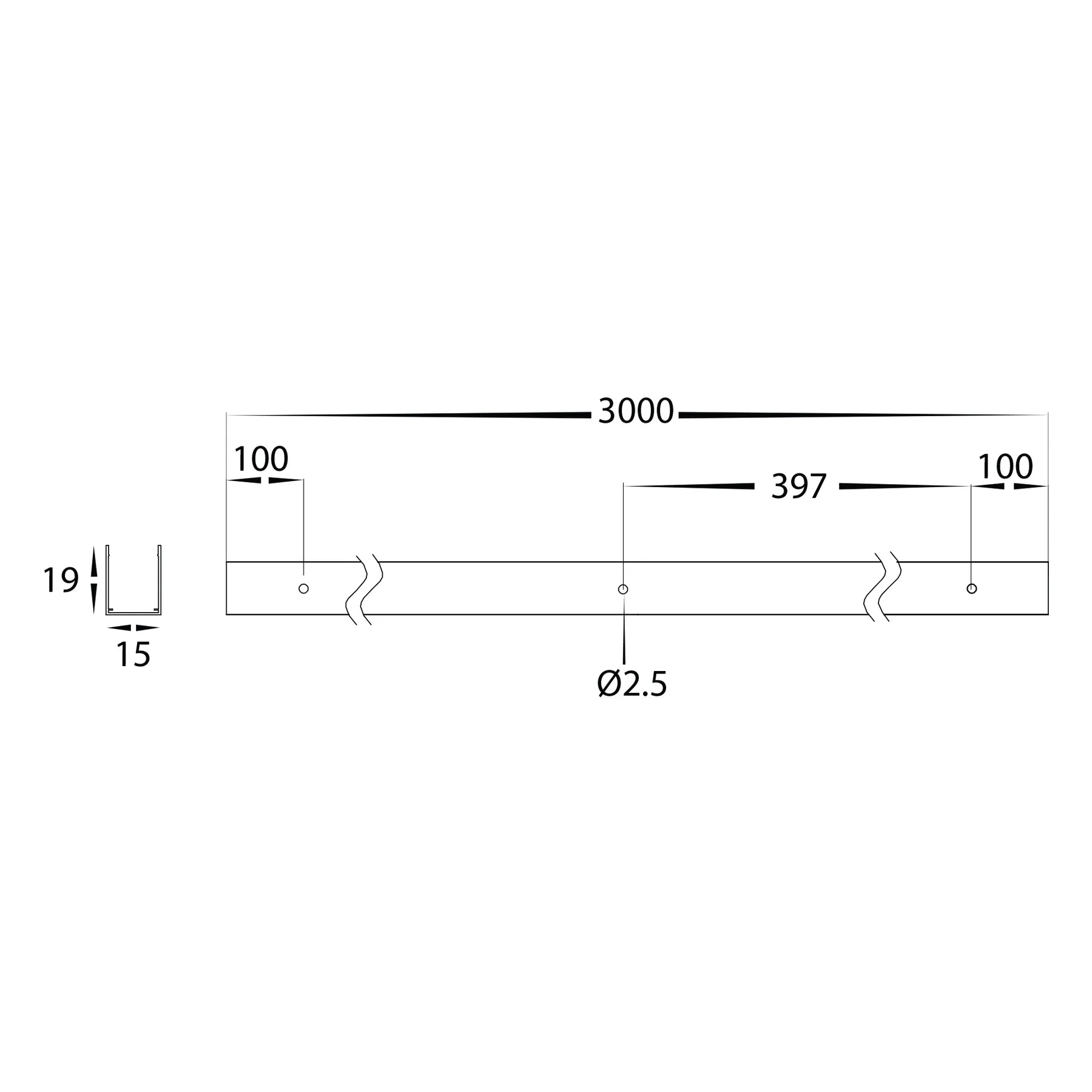 Havit Aluminium Channel to suit HV9795 Flexible Neon LED Strip- HV9795-1-ALU