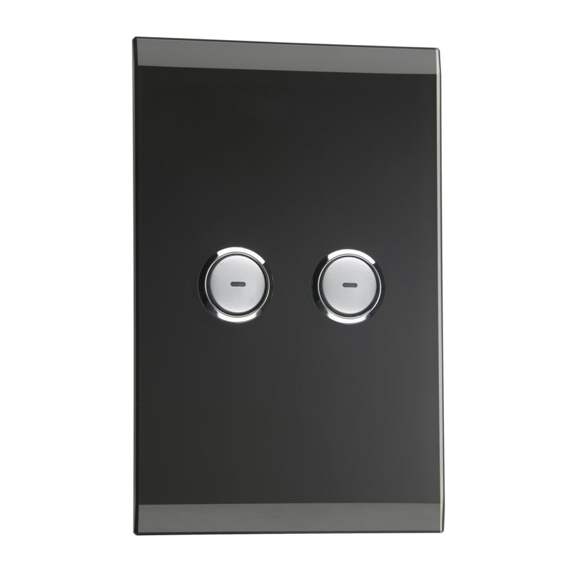 Clipsal SpaceLogic Wall Plate, C-Bus, Saturn, A-Series, Key Input unit, 2 keys Pure White / Saturn Black / White / Stainless Steel - Replaces 5082NL-680, 5082NL-PW, 5082NL-GF, 5082NL-J80