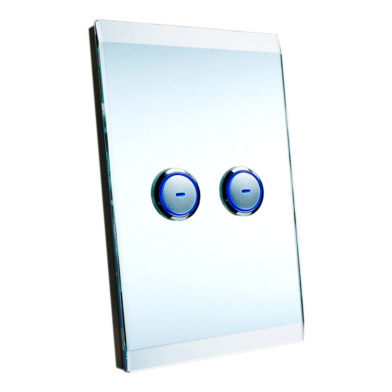 Clipsal SpaceLogic Wall Plate, C-Bus, Saturn, A-Series, Key Input unit, 2 keys Pure White / Saturn Black / White / Stainless Steel - Replaces 5082NL-680, 5082NL-PW, 5082NL-GF, 5082NL-J80
