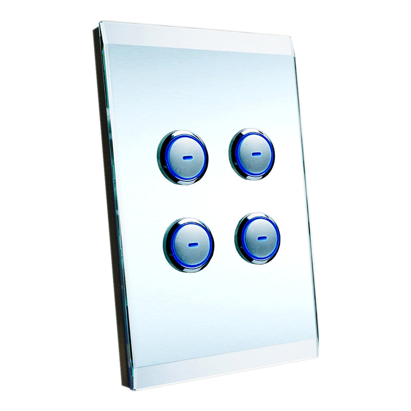 Clipsal SpaceLogic Wall Plate, C-Bus, Saturn, A-Series, Key Input unit, 4 keys Pure White / White / Saturn Black / Stainless Steel - Replaces 5084NL-680, 5084NL-GF, 5084NL-PW, 5084NL-J80