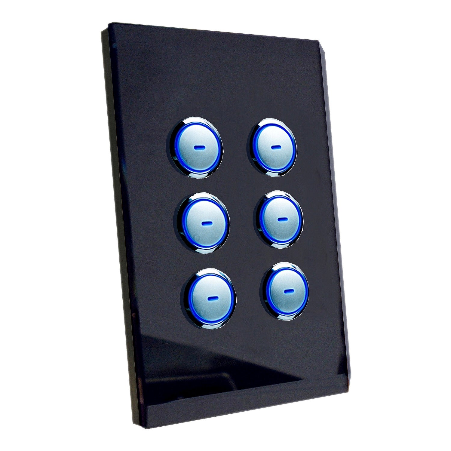 Clipsal C-Bus SpaceLogic Wall Plate 6 Gang Pure White/ Saturn Black/ White - Replaces 5086NL-680, 5086NL-GF, 5086NL-GF