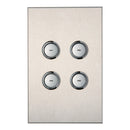 Clipsal Glass Fascia, C-Bus Control and Management System, 4 Gang, Saturn Series, Rectangular Stainless Steel- 5084F-J0