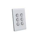 Clipsal Glass Fascia, C-Bus Control and Management System, 6 Gang, Saturn Series, Rectangular White- 5086F-PW