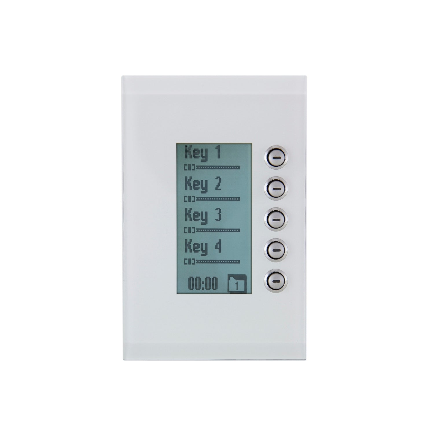Clipsal Glass Fascia, C-Bus Control and Management System, 5 Gang, Saturn Series- 5085DF-PW- Facia to suit wall plate (5085DL-PW) *Facia only. Wall plate not included.