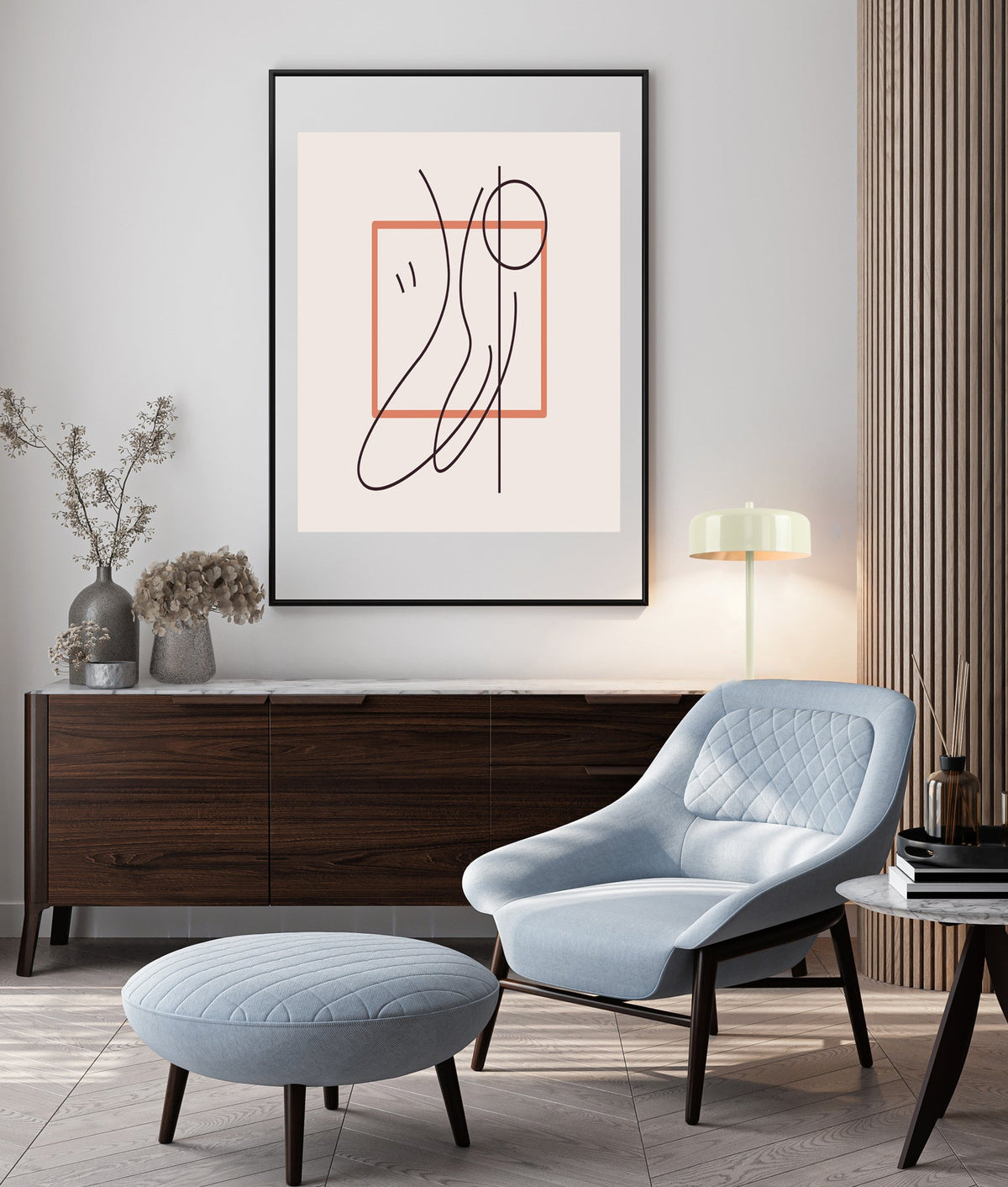 CLA KELLO glossy cream table lamp in an interior setting