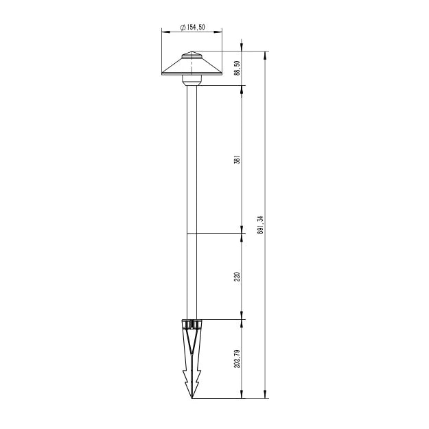 SAL LILY DZINE Garden Spike Lights 3000K Black 2.5W 12V IP65- SE7366G4/BK