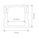 Domus OMEGA-17-SM 1M 3M Surface Mounted LED Channels and Accessories Black/ White/ Aluminum IP20- 21983-21988