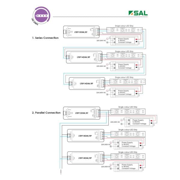 SAL Power Repeater LT8914DIM/RP Accessory White 36V - LT8914DIM/RP - SAL Lighting