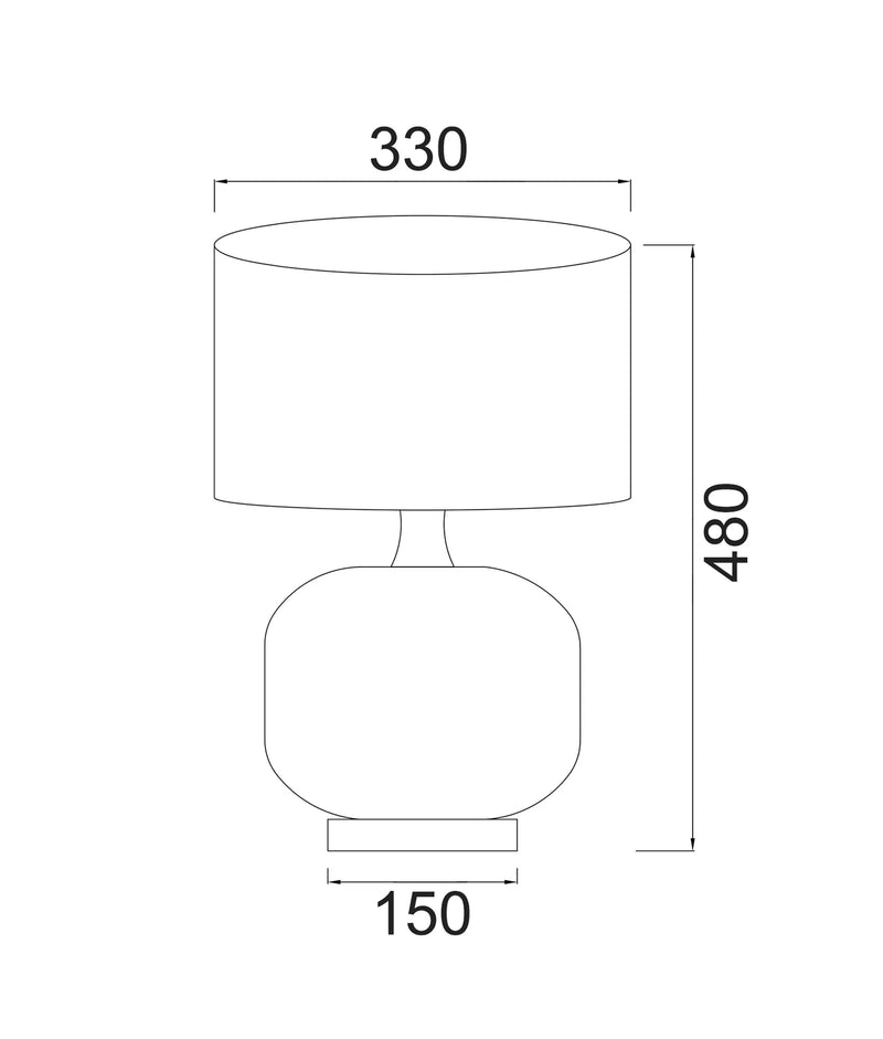 CLA LUSSO: Interior Drum Shade Ceramic Base with Antique Brass Highlight Table Lamp Black- LUSSO-T1, LUSSO-T2