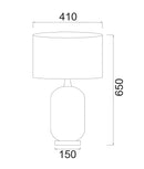 CLA LUSSO: Interior Drum Shade Ceramic Base with Antique Brass Highlight Table Lamp Black- LUSSO-T1, LUSSO-T2